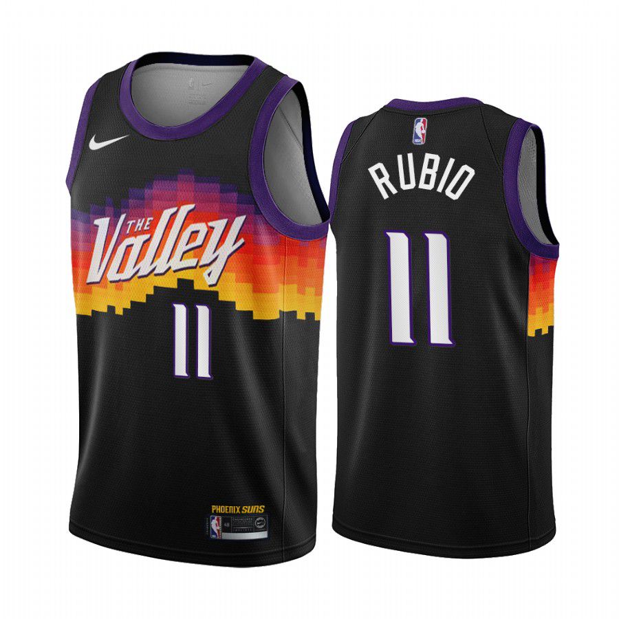 Men Phoenix Suns #11 ricky rubio black city edition the valley 2020 nba jersey
